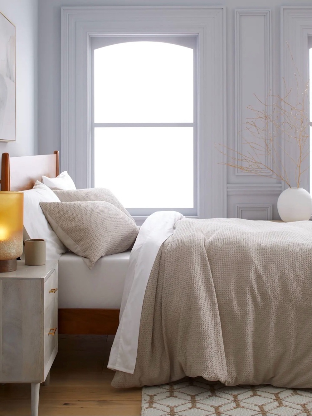 Sand Honeycomb 100% Organic Cotton Duvet Cover  - Retail $104